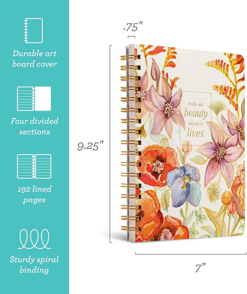Compendium Spiral Notebook – Seek Out Beauty Where It Lives. – A Designer Spiral Notebook with 192 Lined Pages, College Ruled, 7.0" W x 9.25" H - Image 2