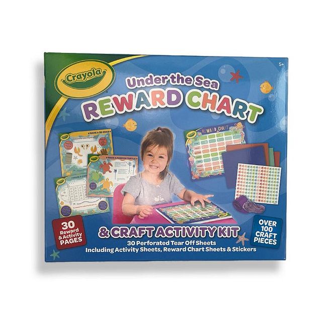 Crayola Under the Sea Reward Chart & Craft Activity Kit, Promotes Creativity, Goal Setting, Fun & Educational, 5 Years+ - 169 Pieces - Image 4