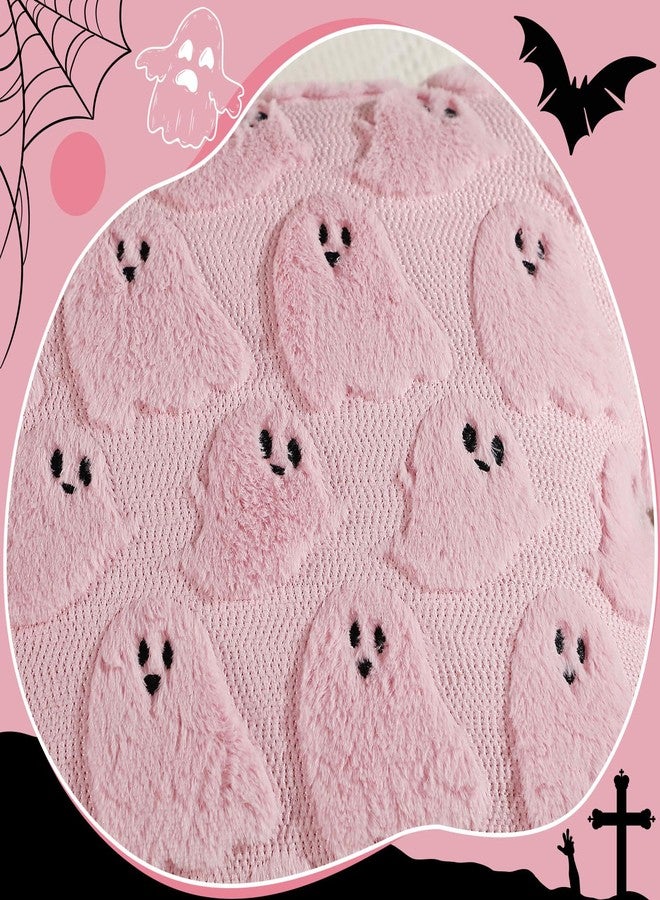 Tegeme Set of 2 Halloween Pillow Covers 18x18 Inch Ghost Throw Pillow Cases Soft Plush Couch Cushion Case for Chair Sofa Bedroom Living Room Home Decor(Pink) - Image 5