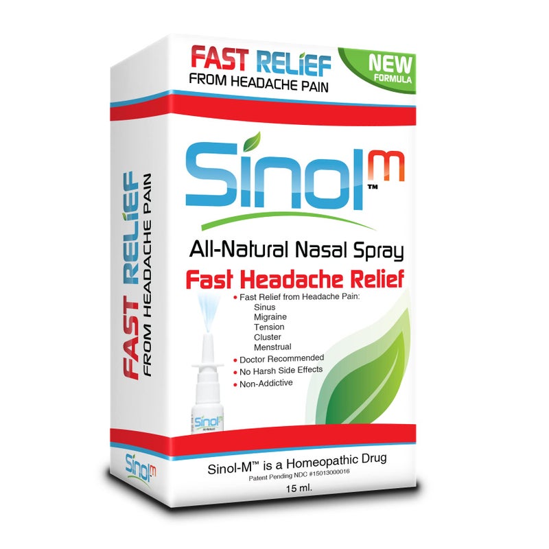 Sinol Sinol Headache Relief Spray OverTheCounter Medication Nose Spray for Migraine Cluster Tension Sinus Relief Nasal Decongestants 15 ml