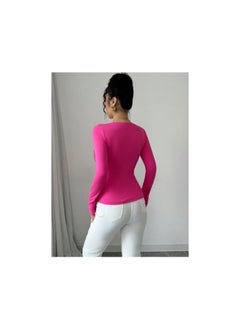 SHEIN Raffinéa Solid Color Square Neck Elegant Romantic Rose Embellished Fitted Comfortable Women Long Sleeve T-Shirt - pzsku/Z859810941C8EC673E889Z/45/_/1740231729/05942e18-aee9-43f3-b926-9ac3be043ada