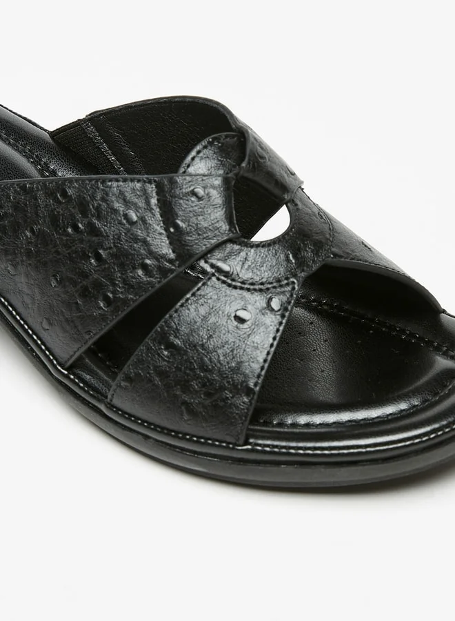 فلورا بيلا من شو إكسبرس Women's Textured Slip-On Sandals With Wedge Heels