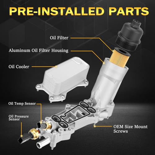 AUTOBABA Upgraded Aluminum Engine Oil Filter Housing with Oil Cooler Sensors and Gaskets Compatible with Dodge Charger Challenger Journey Jeep Wrangler Ram 1500 2500 3500 Chrysler 200 300 36L V6 - Image 3