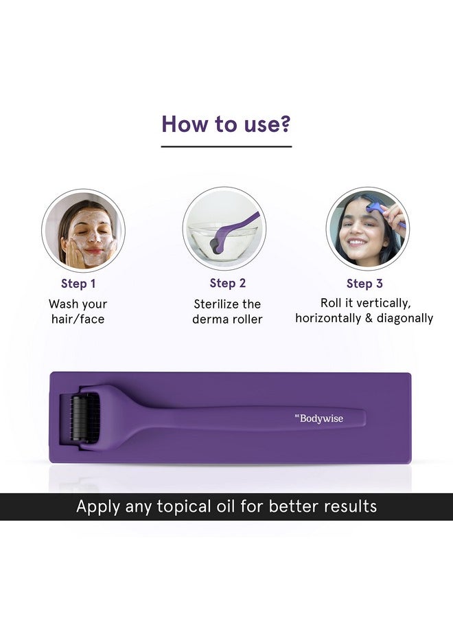 Bodywise - Advance Derma Roller For Women | 540 Micro 0.5Mm Titanium Alloy Needles | Faster Absorption Of Oils & Serums | Reduces Hair Fall & Stimulates Hair Follicles | Safe, Easy & Effective To Use - Image 1