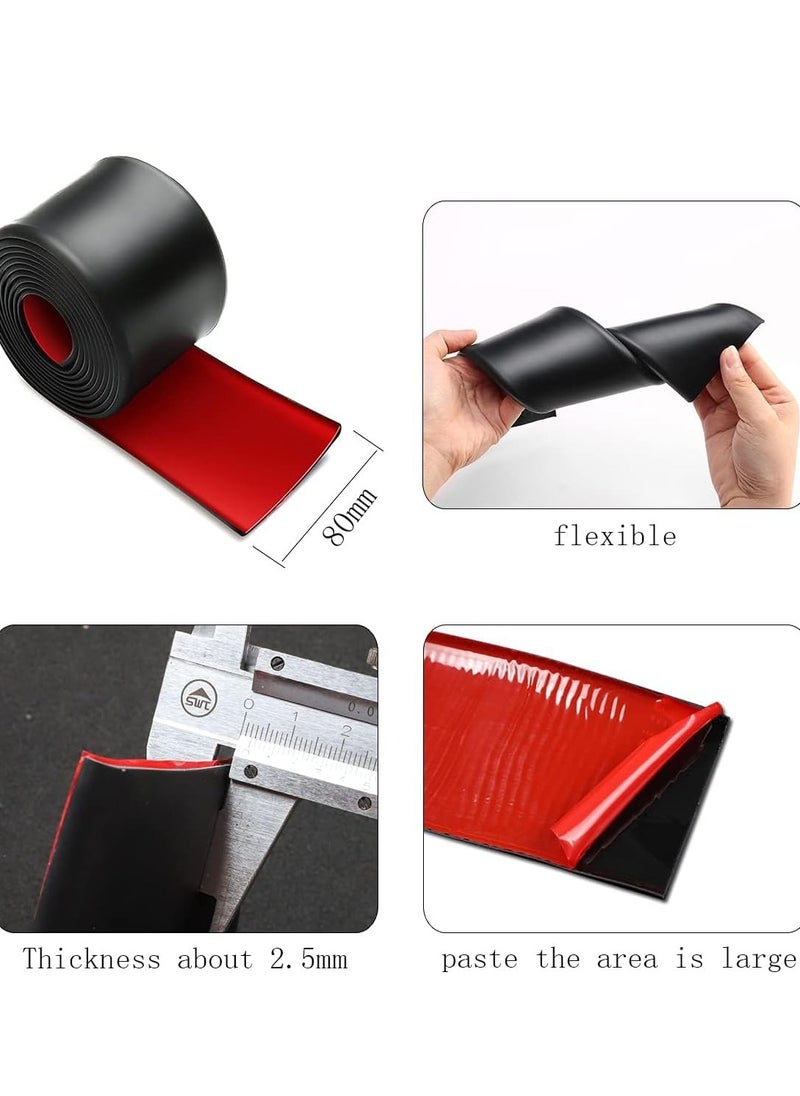 Excefore - 1pcs 13ft*3.15in Side Skirts for Cars Universal, Universal Rubber Anti-Scratch Side Skirts Edge Guards Protector for Sedans, Truck, SUV Before and After Bumper Multifunction Protector(Black) - Image 1