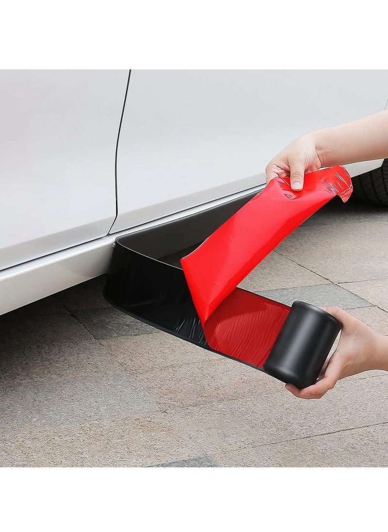 Excefore - 1pcs 13ft*3.15in Side Skirts for Cars Universal, Universal Rubber Anti-Scratch Side Skirts Edge Guards Protector for Sedans, Truck, SUV Before and After Bumper Multifunction Protector(Black) - Image 1