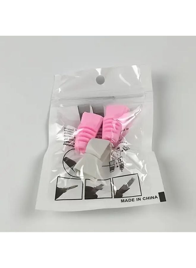 Mixed Color 3pcs Universal Data Cable Protective Cover Anti Break Durable Plastic - Image 2