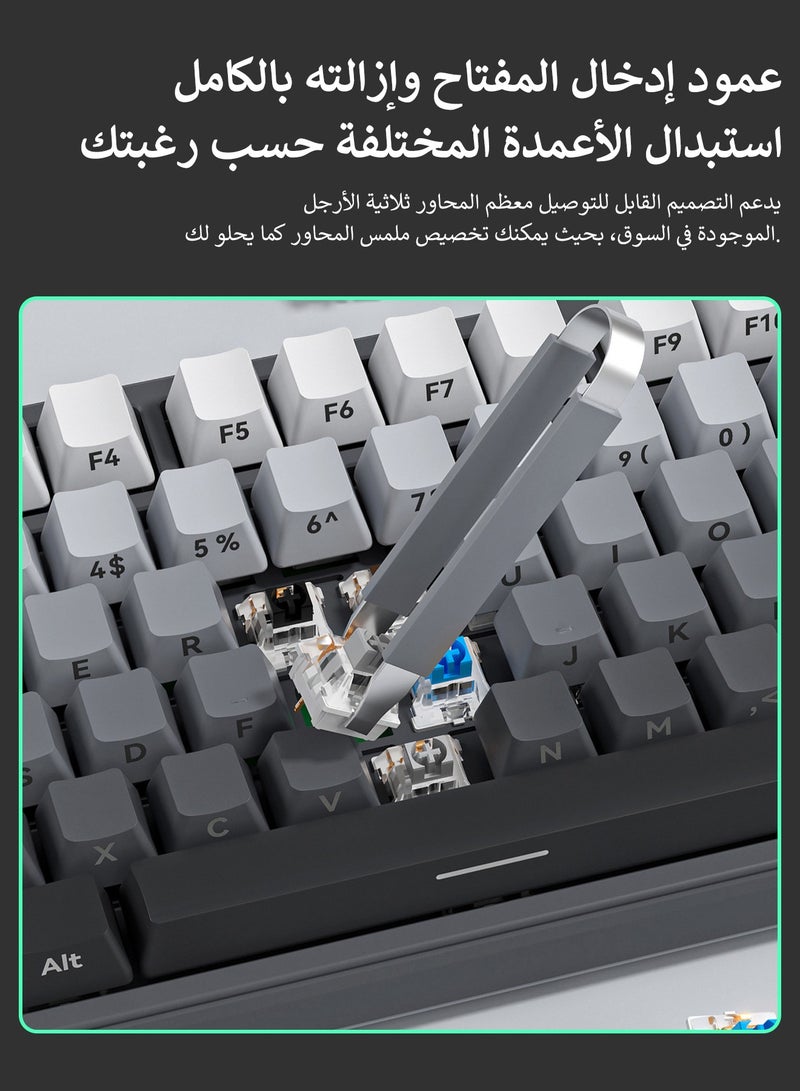 82 مفتاحًا للوحة مفاتيح ميكانيكية للألعاب سلكية قابلة للتبديل السريع مع مفتاح أزرق بإضاءة خلفية RGB - Image 3