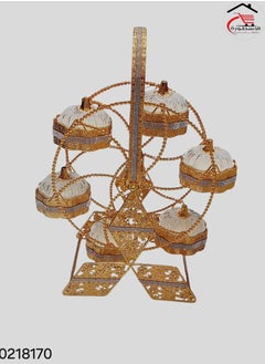 Alostoura Stainless steel and acrylic nuts and sweets serving rack in gold color 