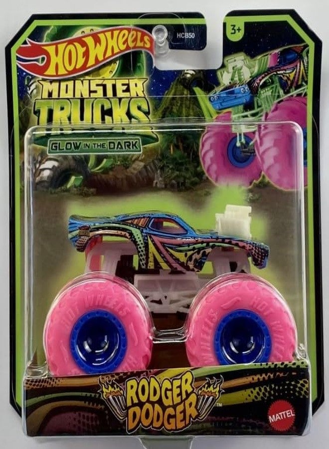 Hot Wheels Monster Trucks Glow in The Dark 1:64 Scale Trucks (Rodger Dodger) - Image 1