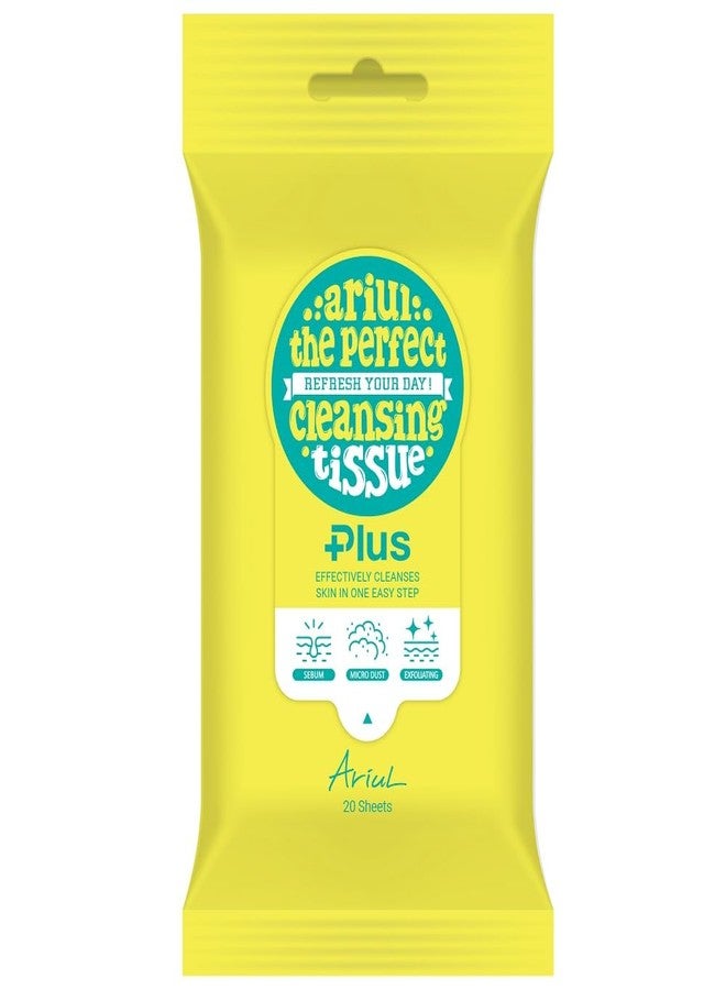 Ariul The Perfect Cleansing Tissue Plus (20 Sheets) Korean Makeup Remover Wipes, Low pH Deep Cleansing Face Wipes, Removes Waterproof Makeup, Pore Impurities & Fine Dust, Gentle Exfoliating Hydrating Facial Cleansing Tissues - Image 1