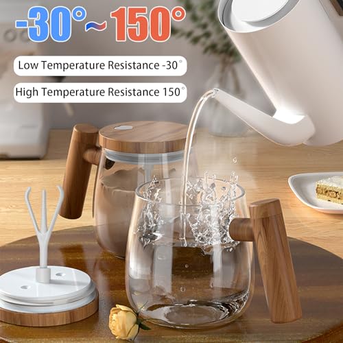 FOXNSK Self Stirring Mug, Electric Mixing Cup Self Stirring Coffee Mug High Borosilicate Glass Mixing Coffee Mug Rotating Home Office Travel Stirring Cup Suitable for Coffee/Milk/Protein Powder - Image 5