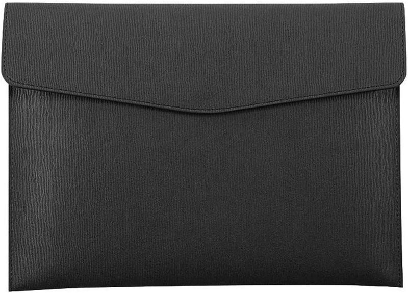 Goodern PU Leather A4 File Folder,Document Holder,Waterproof Portfolio Envelope Folder Case with Snap Closure,PU Leather envelope folder,Pockets File Jacket,Envelope Flat Document Organizer-Black - Image 1
