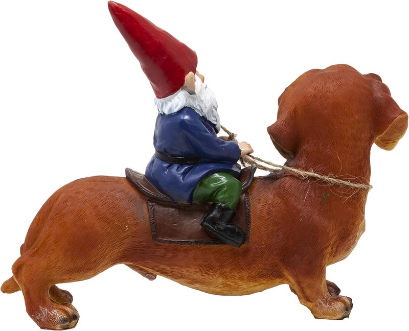 Funny Guy Mugs Gnome and a Dachshund Garden Gnome Statue- Indoor/Outdoor Garden Gnome Sculpture for Patio, Yard or Lawn - Image 4