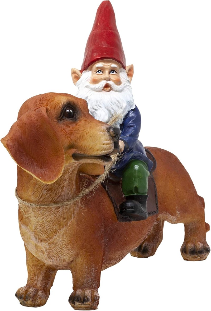 Funny Guy Mugs Gnome and a Dachshund Garden Gnome Statue- Indoor/Outdoor Garden Gnome Sculpture for Patio, Yard or Lawn - Image 5