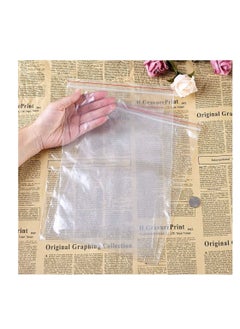MARKQ [100 Piece] 8 x 11.2 inches Clear Poly Reclosable Zipper Lock Bags - Resealable Plastic Zipper Bags for Organizing, Travel, Food Storage, Sewing Supplies, Cards and More  - Image 3
