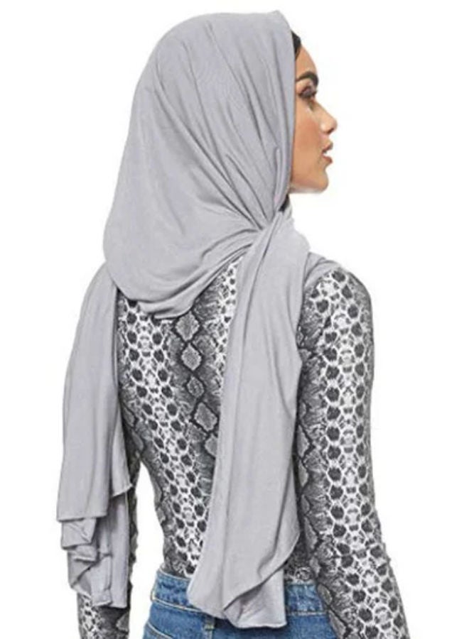 SHOPI Jersey Stretch Hijab Light Grey - Image 2