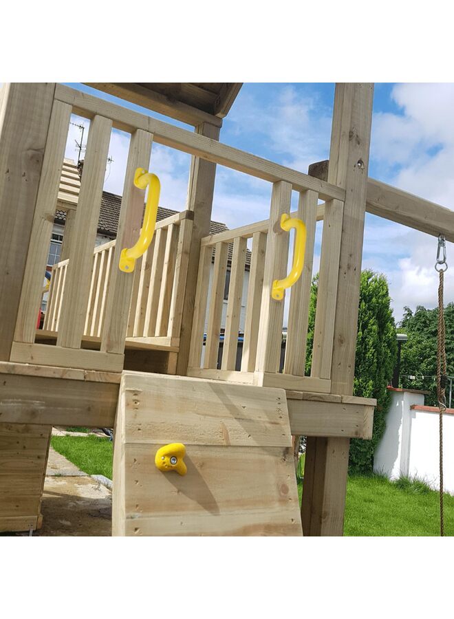 2 Pack Safety Handles,Grab Handle Bars for Outdoor Jungle Gym or Swing Set Grips ideal for Climbing Frame, Tree House, Dens  Play House (Color : YELLOW) - Image 4