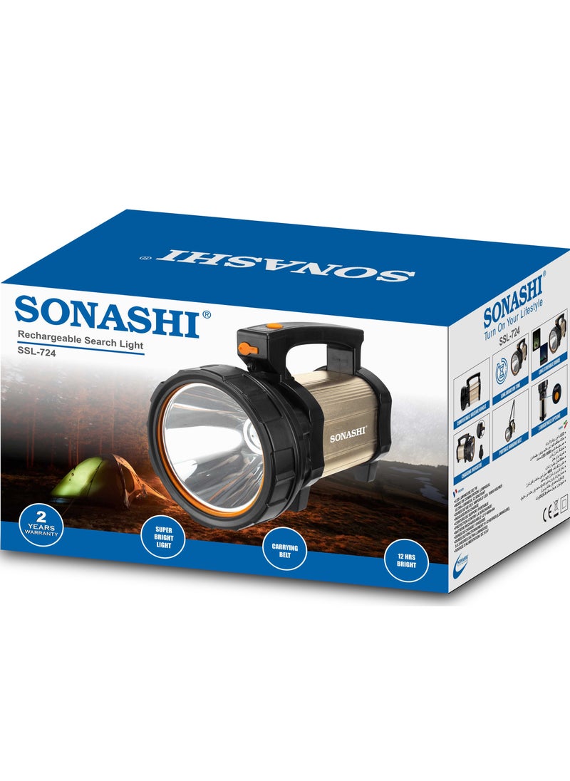 SONASHI - Rechargeable Search Light with Portable Carrying Belt  4600mAh Chargeable Battery with 12 Hours Continuous Working  Searchlight for Hiking Camping and Fishing  FlashlightsSpotlights SSL-724 - Image 1
