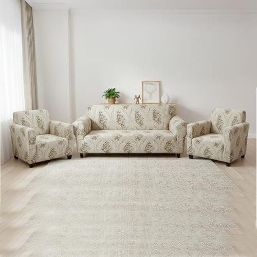 Furshine® Printed Universal Polyester Blend & Spandex Sofa Cover Big Elasticity Cover for Couch Flexible Stretch Sofa Cover | Imported Slipcovers (Floral, Five Seater) - Image 2