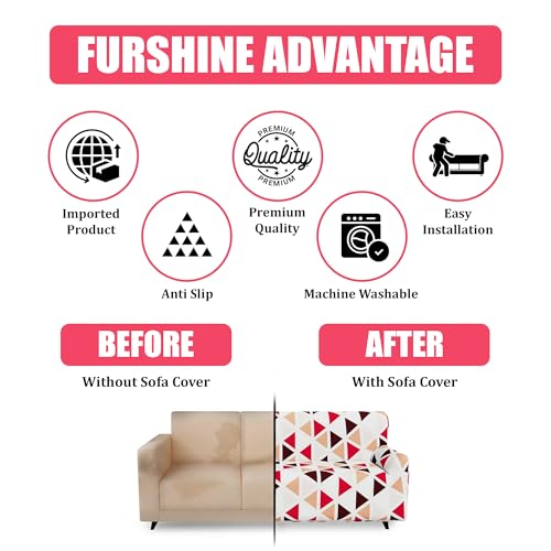 Furshine® Printed Universal Polyester Blend & Spandex Sofa Cover Big Elasticity Cover for Couch Flexible Stretch Sofa Cover | Imported Slipcovers (Floral, Five Seater) - Image 3