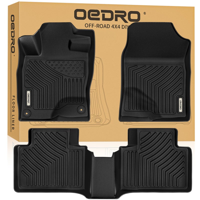 OEDRO Floor Mats Fit for Honda Civic CoupeSedanType R 20162021 20172021 Honda Civic Hatchback AllWeather TPE Custom Fit Floor Liners Includes 1st 2nd Row