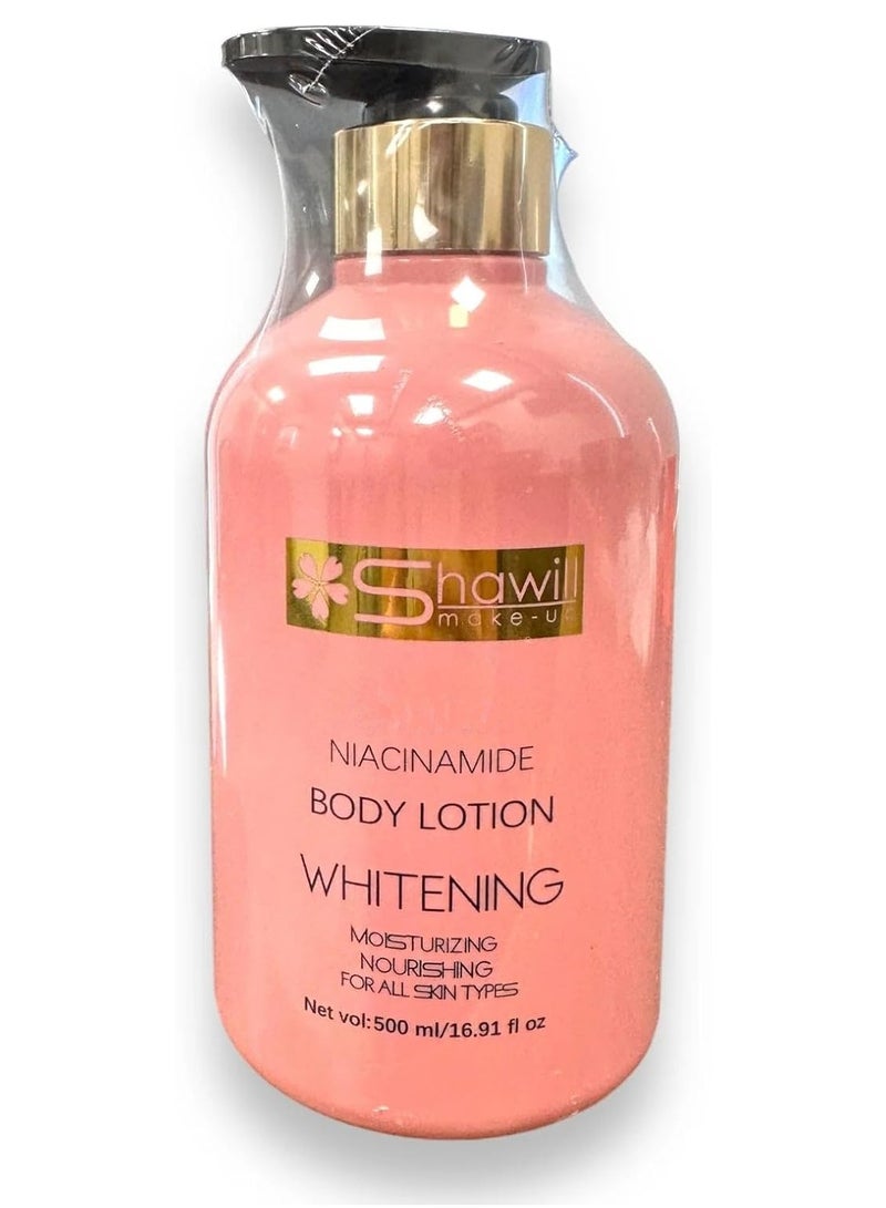 Shawill sakura body lotion 500ml niacinamide cherry whitening brighten moisturizing nourish dry skin - Image 3