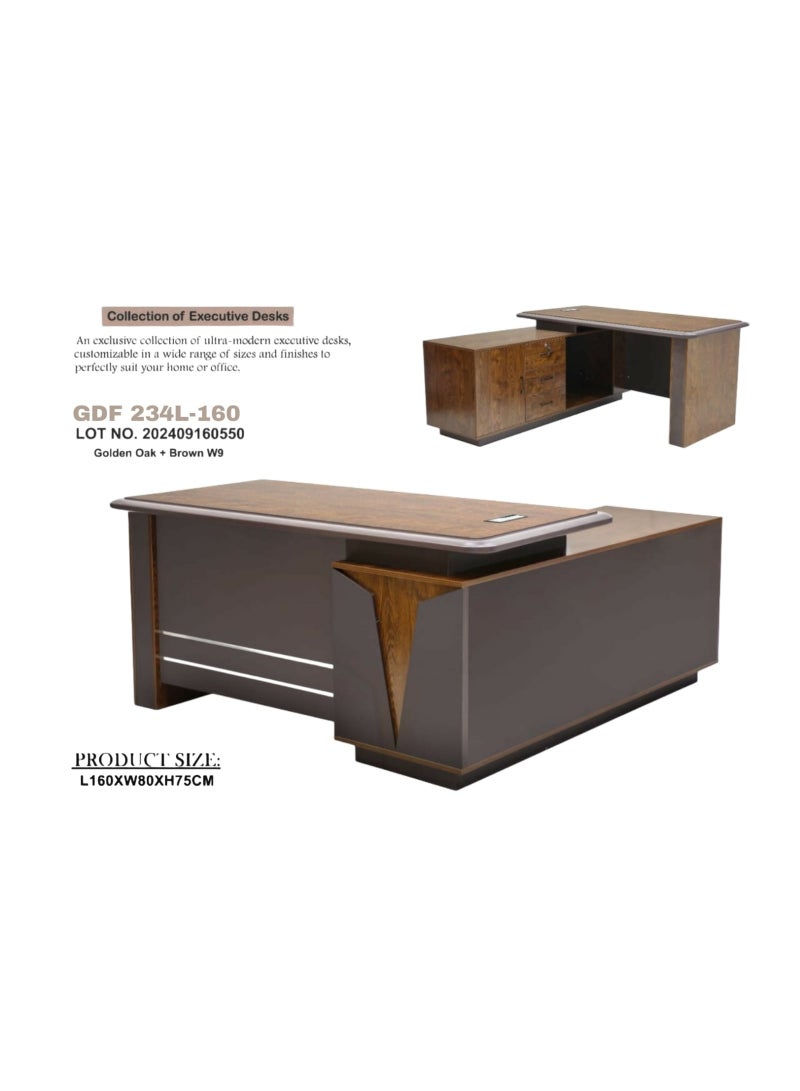 Galaxy Design L Shape Office Table Desk – Modern Oak Brown MDF Wooden Corner Workstation for Office & Home Use