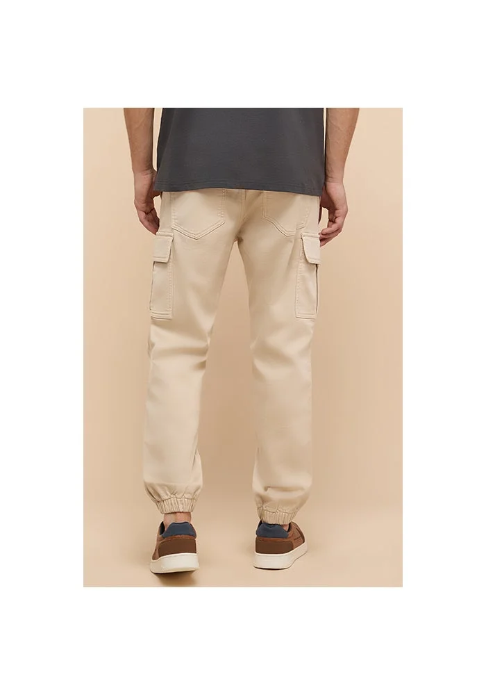 R&b  Solid Cargo Jeans with Button Closure for Men | Best Price UAE