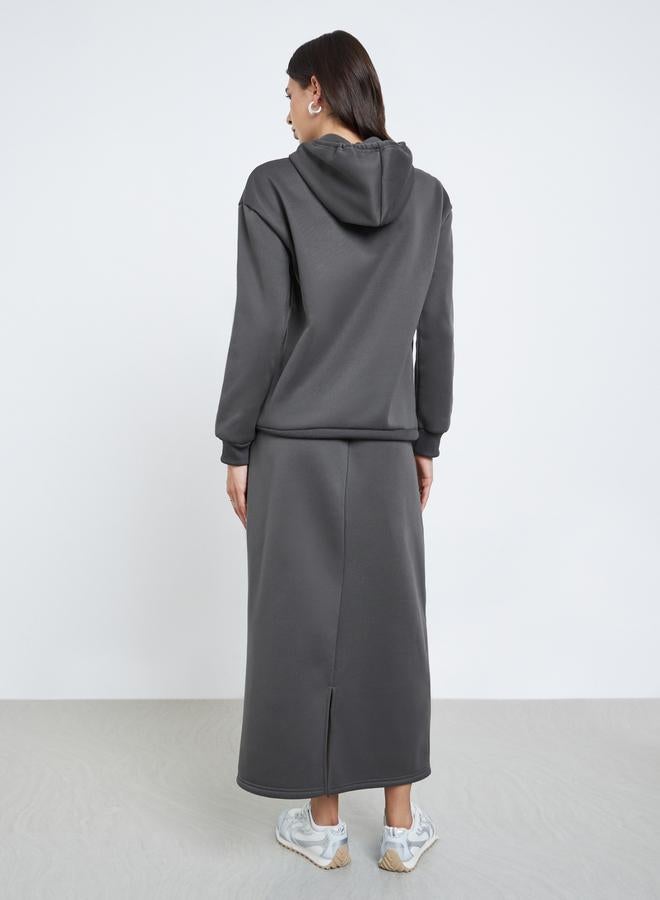 Styli Grey Regular Fit Hoodie and Skirt Co-ords - Image 5