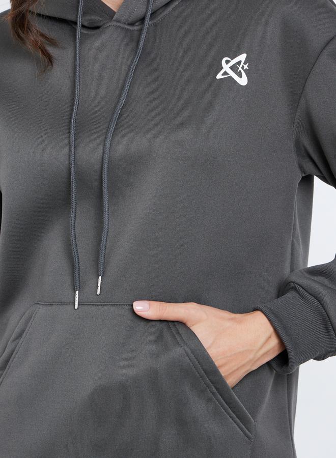 Styli Grey Regular Fit Hoodie and Skirt Co-ords - Image 3