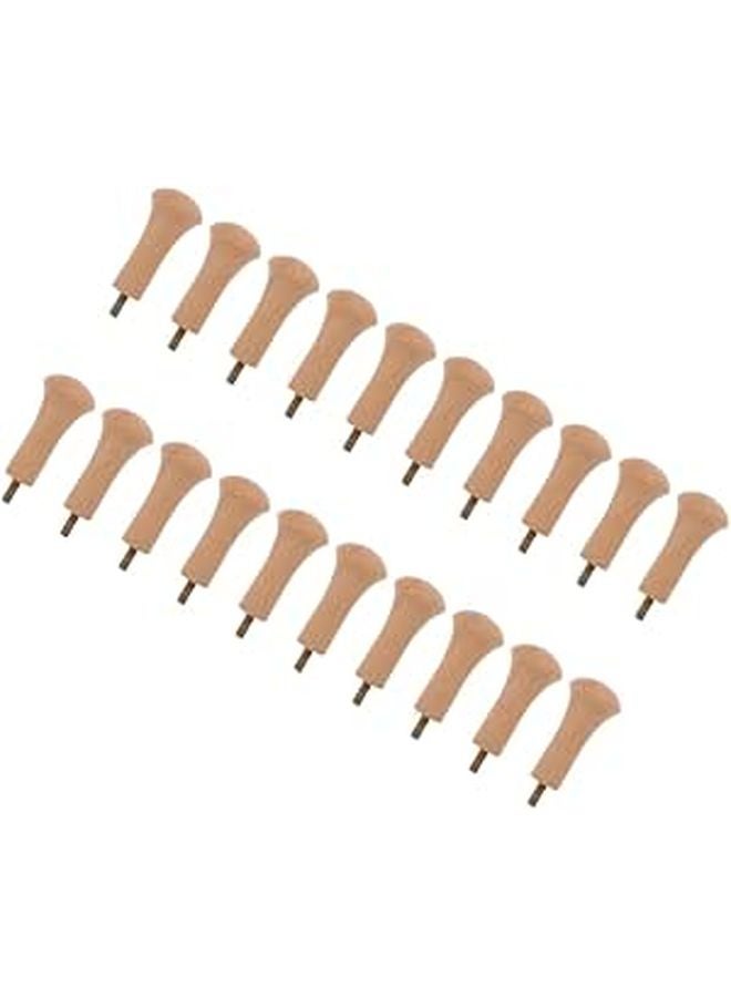Unfinished Wood Shaker Pegs 6.3cm Long 20pcs Wall Hooks for Coat Wardrobe Bathroom Closet Organization - Image 1