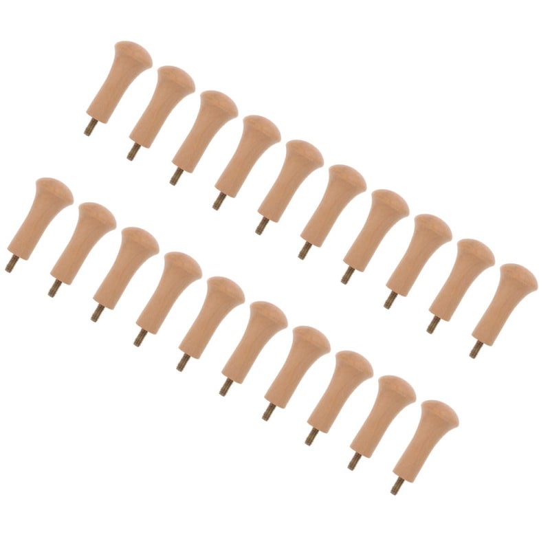 Unfinished Wood Shaker Pegs 6.3cm Long 20pcs Wall Hooks for Coat Wardrobe Bathroom Closet Organization - Image 2