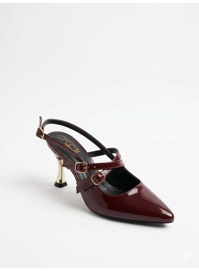 لايف ستيلاش  أحذية كعب جلدية لامعة كلاسيكية F-615 - 1نبيتي - Image 2