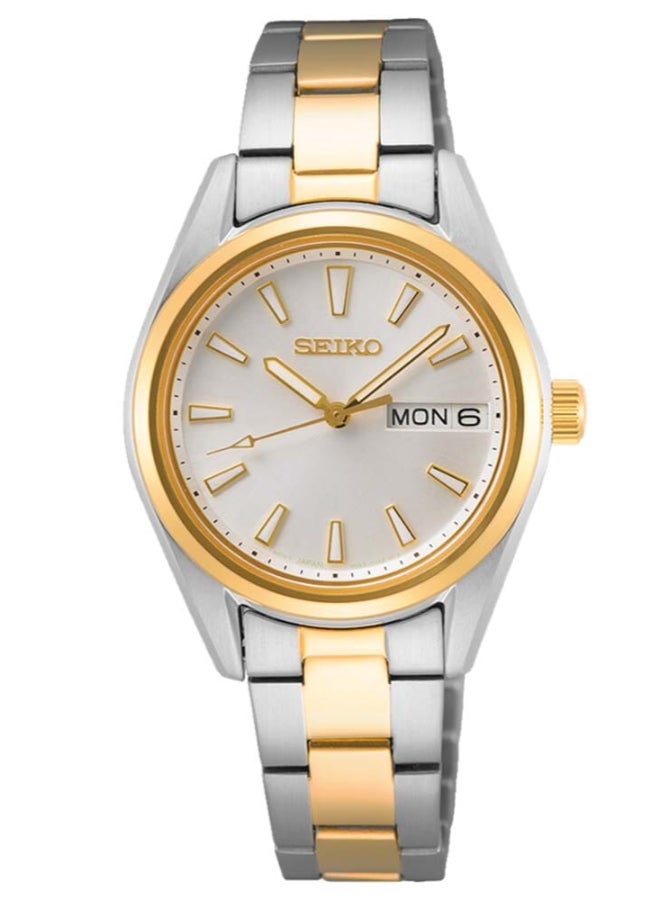 Seiko Women's Analogue Quartz Watch with Leather Strap SUR455P1, Silver-gold, Ø 30 x 8 mm, bracelet - Image 1