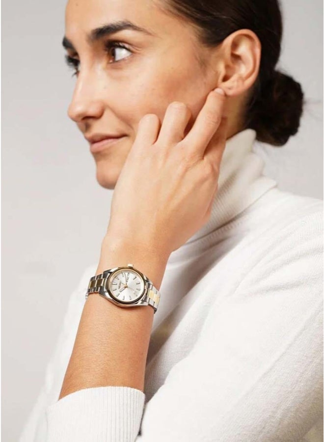 Seiko Women's Analogue Quartz Watch with Leather Strap SUR455P1, Silver-gold, Ø 30 x 8 mm, bracelet - Image 2
