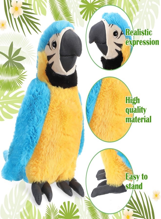 Jexine 9.8 Inch Macaw Parrot Stuffed Animal Parrot Plush Toy Soft Bird Stuffed Animal Plush Toy for Birthday Doll Gifts Bird Party Favors Decoration(Blue) - Image 3