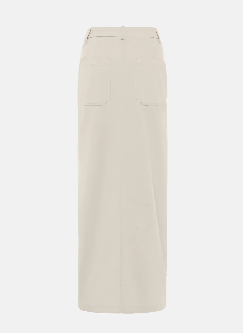 Lichi Straight maxi skirt in suiting fabric