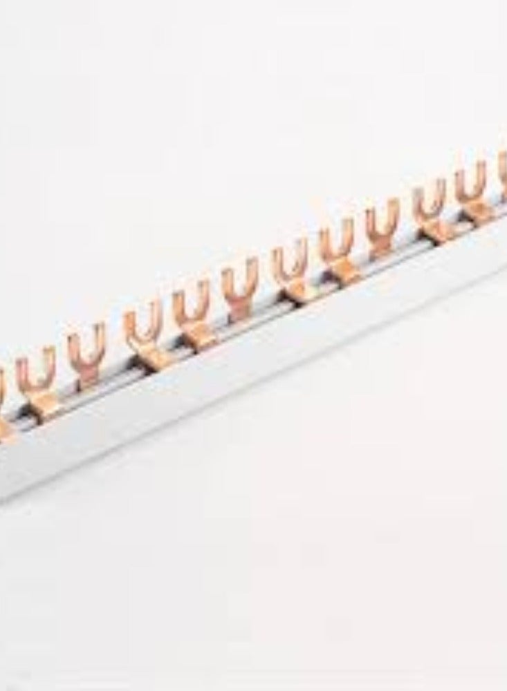KNP KNP 3-pole copper busbar (fork type) is a key component in electrical distribution systems, designed to efficiently conduct and distribute electrical power across three circuits or phases.  - Image 2