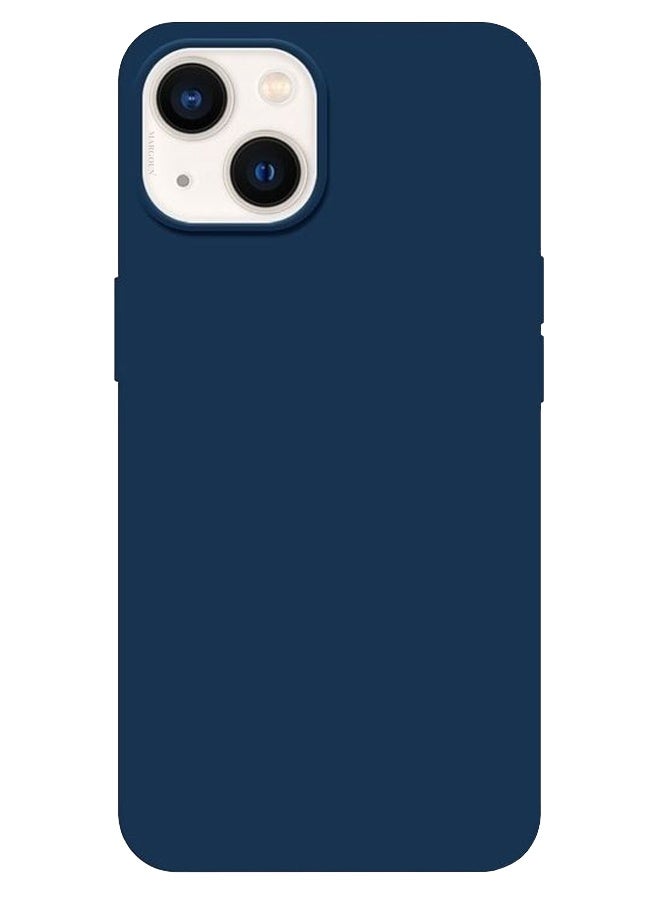 CATANES Protective Soft Silicone Case Cover for iPhone 13/14 - Dark Blue - Image 1