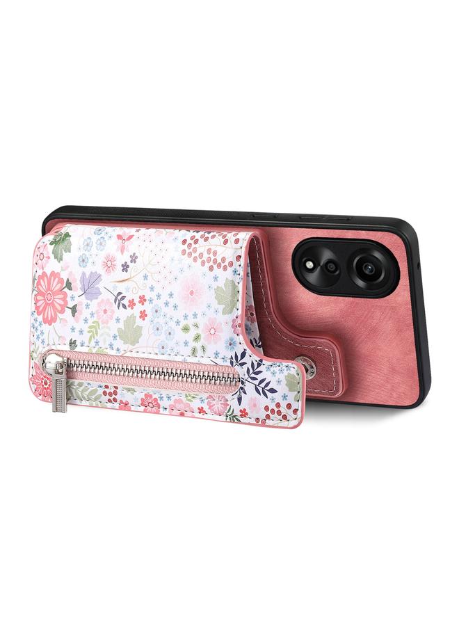 S-TOP Case For OPPO A9 2020 / A5 2020 Retro Painted Zipper Wallet Back Phone Case - Image 2