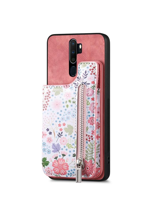S-TOP Case For OPPO A9 2020 / A5 2020 Retro Painted Zipper Wallet Back Phone Case - Image 1
