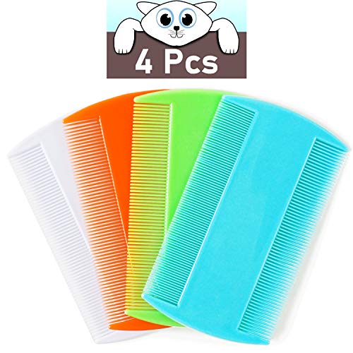MoHern Flea Comb for Cats, 4 Pcs Lice Comb for Dogs, Double Sided Cat Comb for Short Hair of Pets or Humans by MoHern - Image 1