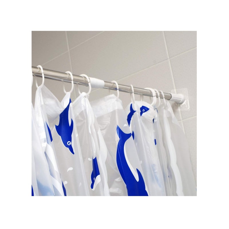 Zikra 6 Piece Adhesive Shower Curtain Rod Holder Adhesive Wall Mounted Shower Rods Holder Drill-Free Install Adhesive Rod Mount Retainer No Drilling Not Include Shower Curtain Rod - Image 3