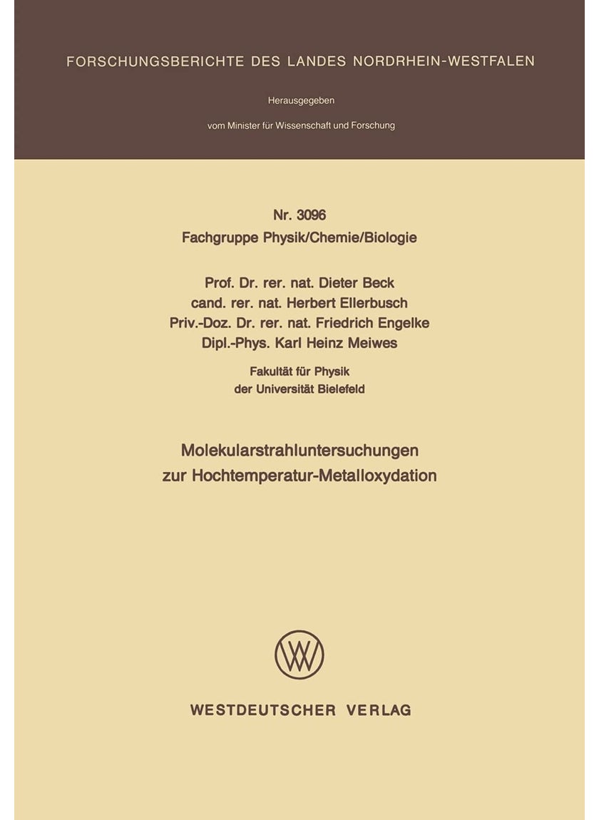 Molekularstrahluntersuchungen zur Hochtemperatur- Metalloxydation  - Image 1