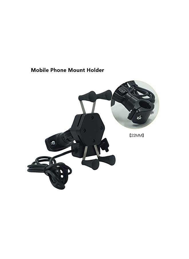 PROMASS Motorcycle Universal Mobile Phone Holder with USB Charger Motorbike Bike Handlebar Stand Mount Bracket for HUAWEI (Color : Black)  - Image 4
