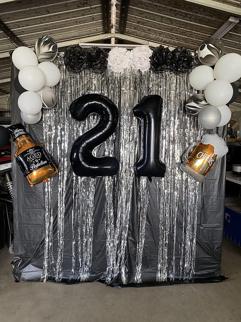 SCORPIO 40inch Jumbo Black 21 number balloons for 21st Birthday Decorations helium balloons party supplies use them as Props for Photos (Black 21) - Image 5