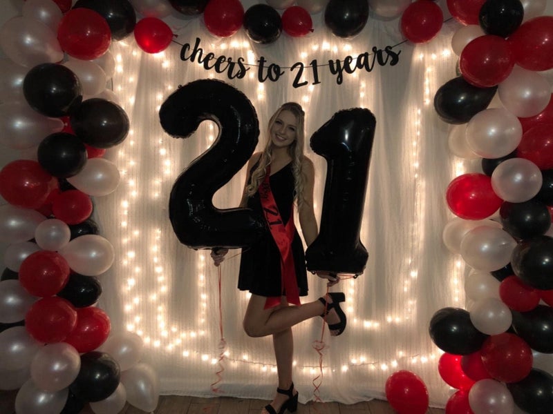 SCORPIO 40inch Jumbo Black 21 number balloons for 21st Birthday Decorations helium balloons party supplies use them as Props for Photos (Black 21) - Image 4