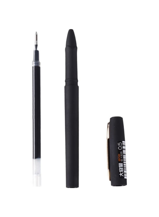 GENVANA Jin Wanian [Large Capacity] 0.5Mm Black Gel Pen, Signature Pen, Wear-Resistant Tip, Office Signing Pen, Frosted Barrel, 12 Pens/Box, G-1325 - Image 1