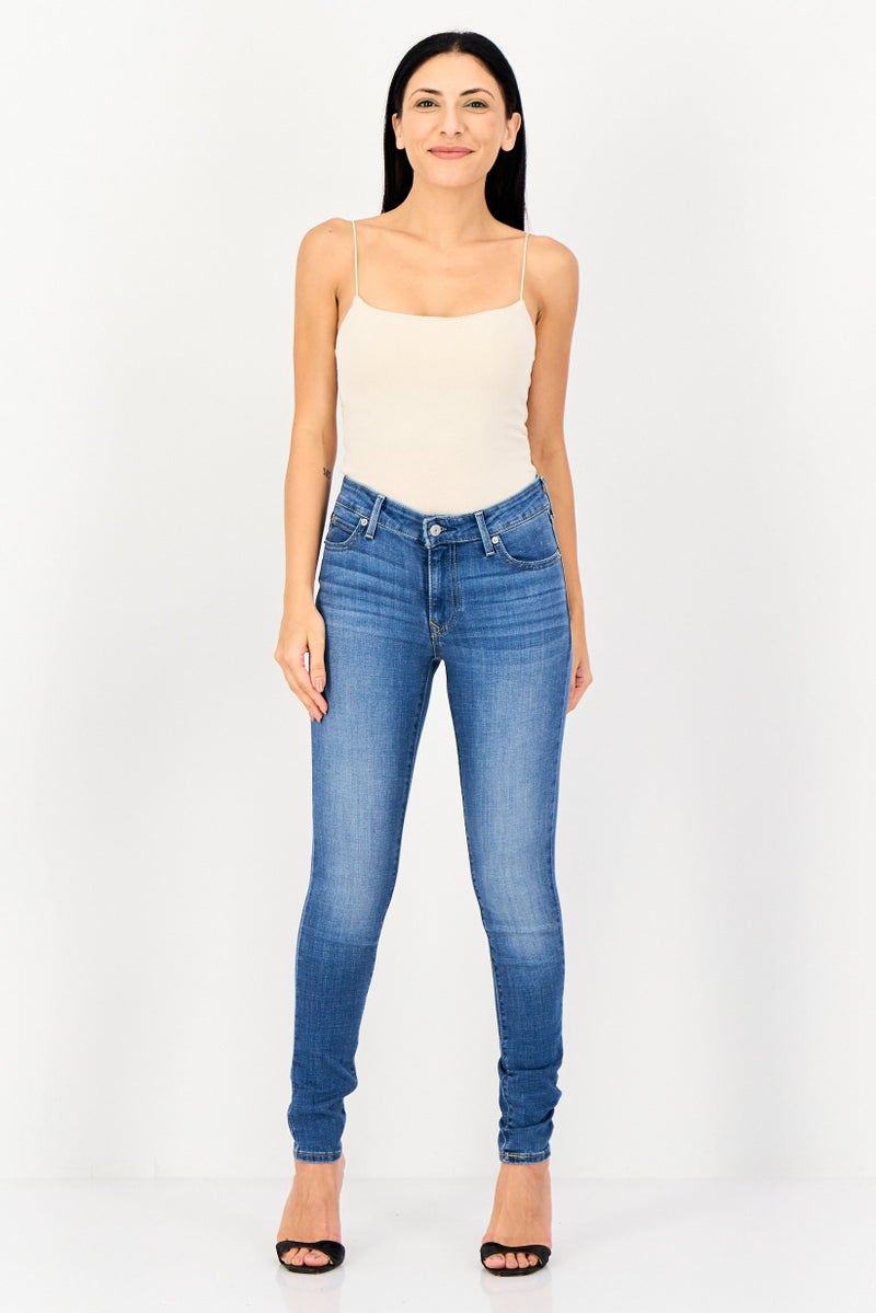 Levi's Women Skinny Fit Washed Stretchable Denim, Blue - Image 4